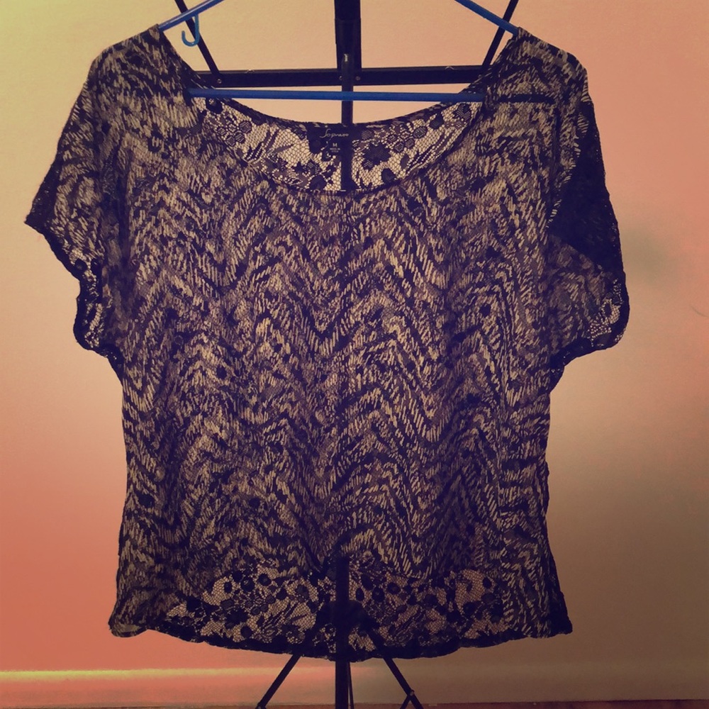 Black Sheer with Lace Back by Soprano